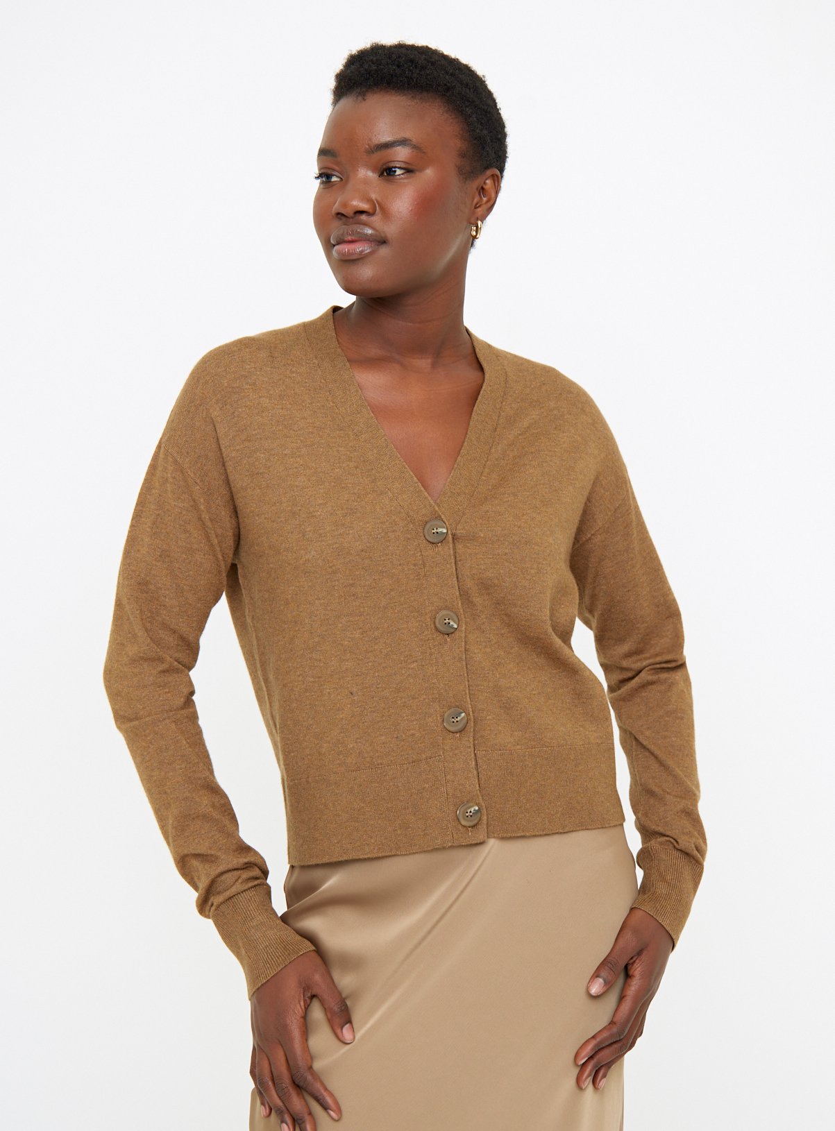 Tan Soft Touch Cropped Cardigan 22 - Image 1 thumbnail