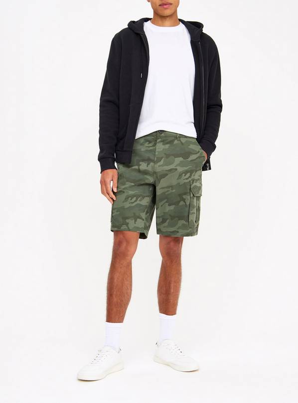 Khaki Camo Cargo Shorts 42