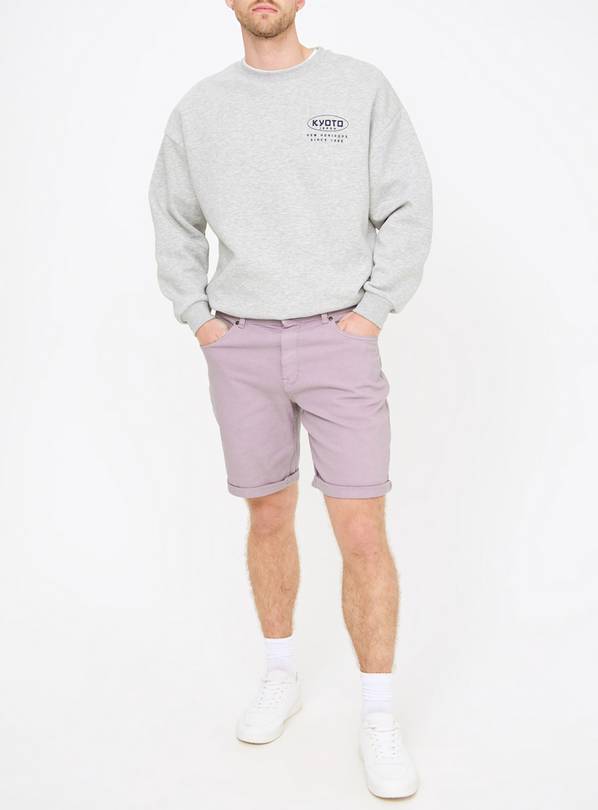 Lilac Garment Dye Denim Shorts 38
