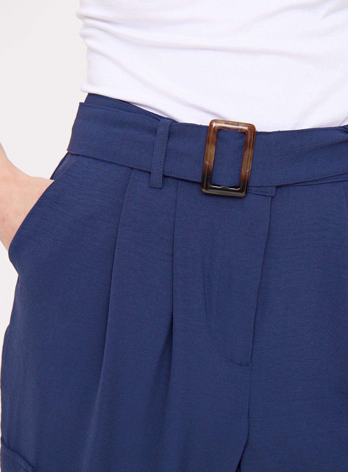 Navy Belted Tapered Utility Trousers 18 - Image 3 thumbnail