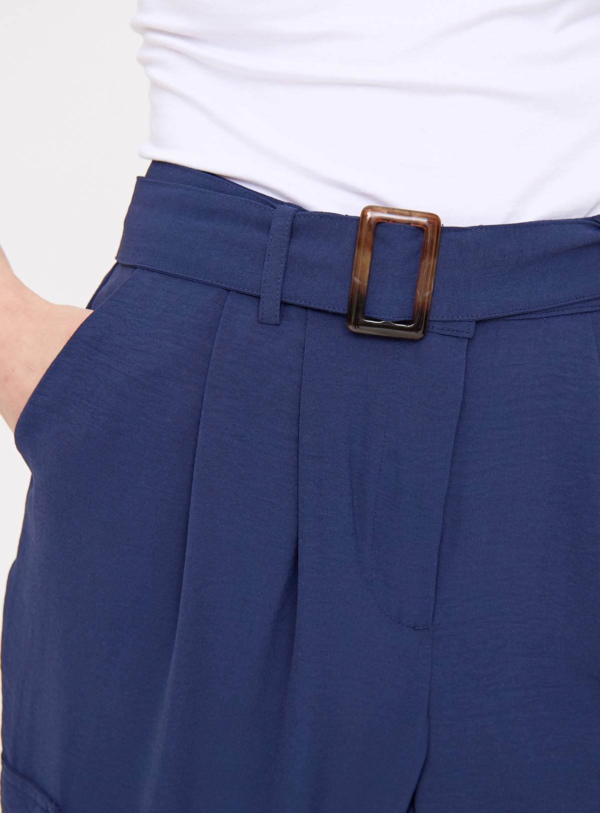 Navy Belted Tapered Utility Trousers 18 - Image 3