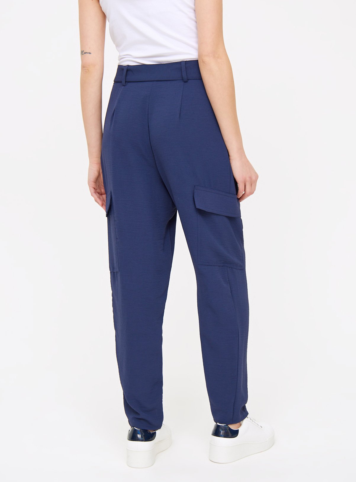 Navy Belted Tapered Utility Trousers 18 - Image 4 thumbnail