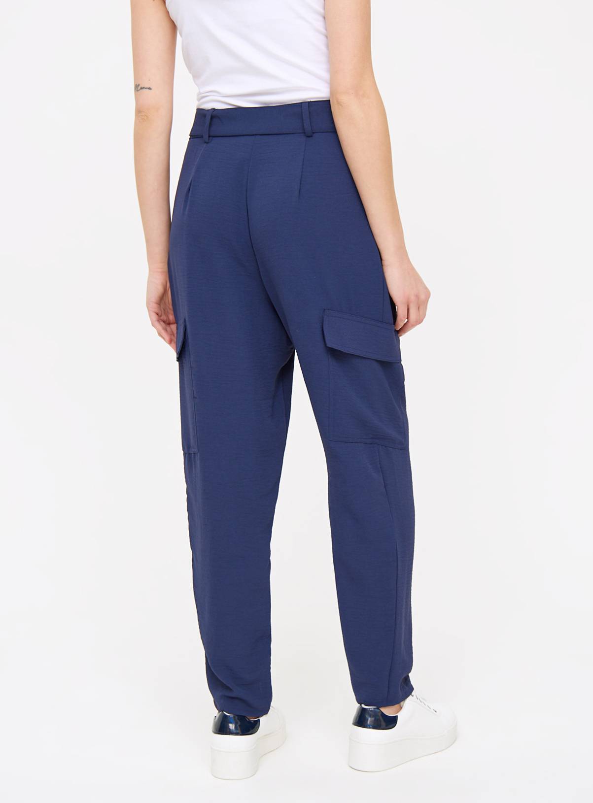 Navy Belted Tapered Utility Trousers 18 - Image 4