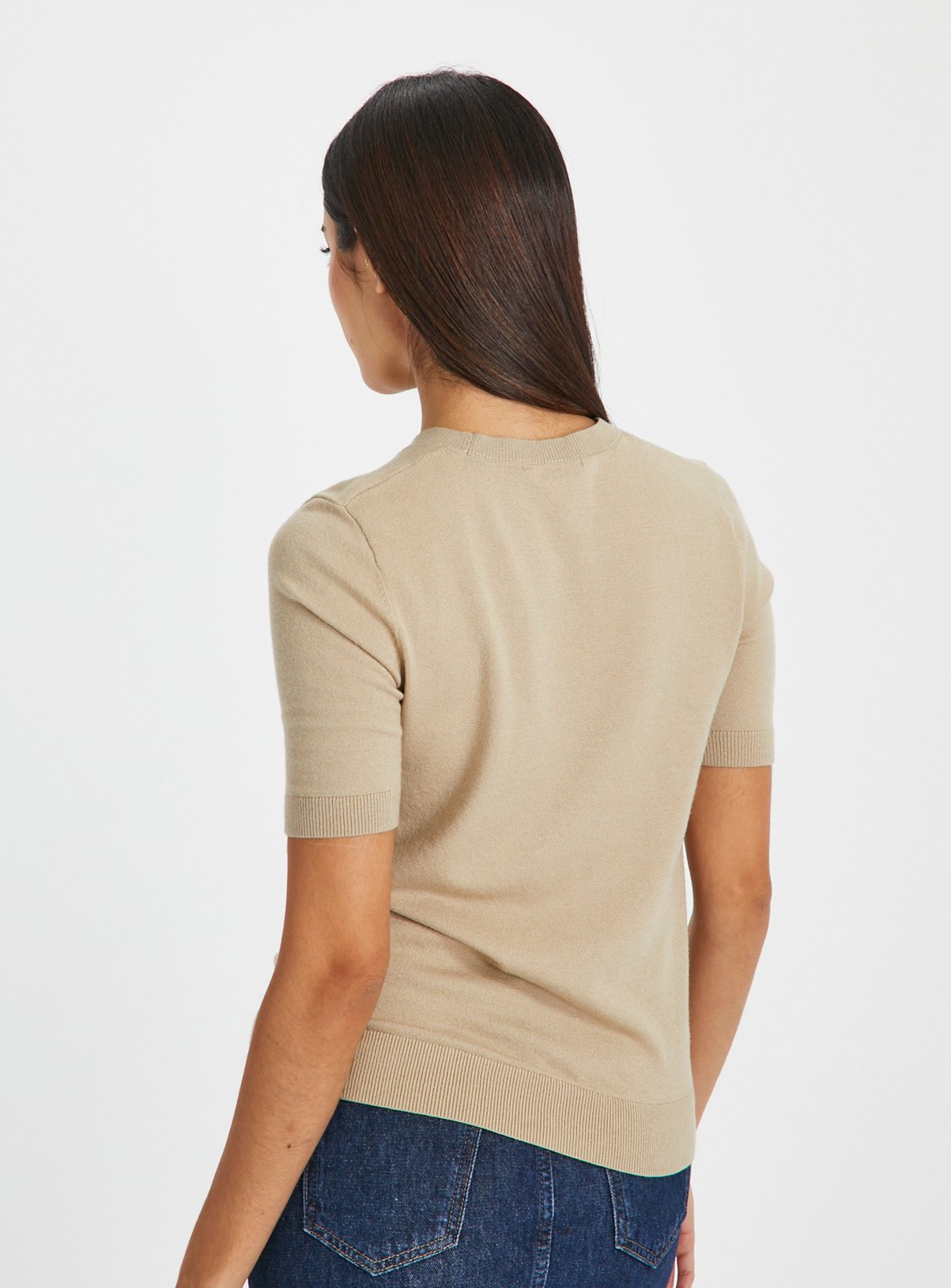 Stone Soft Touch Short Sleeve Jumper 14 - Image 4 thumbnail