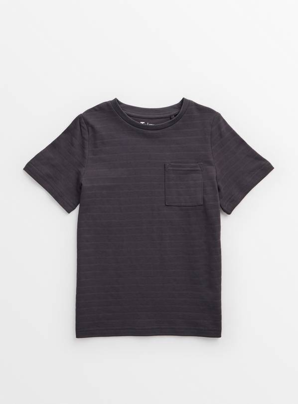 Charcoal Textured Stripe T-Shirt  11 years