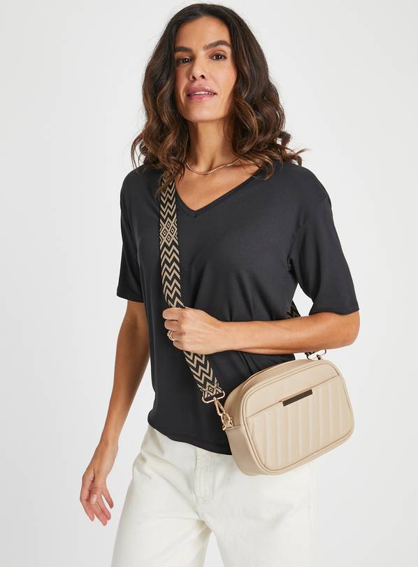 Buy Taupe Quilted Cross Body Bag One Size, Handbags