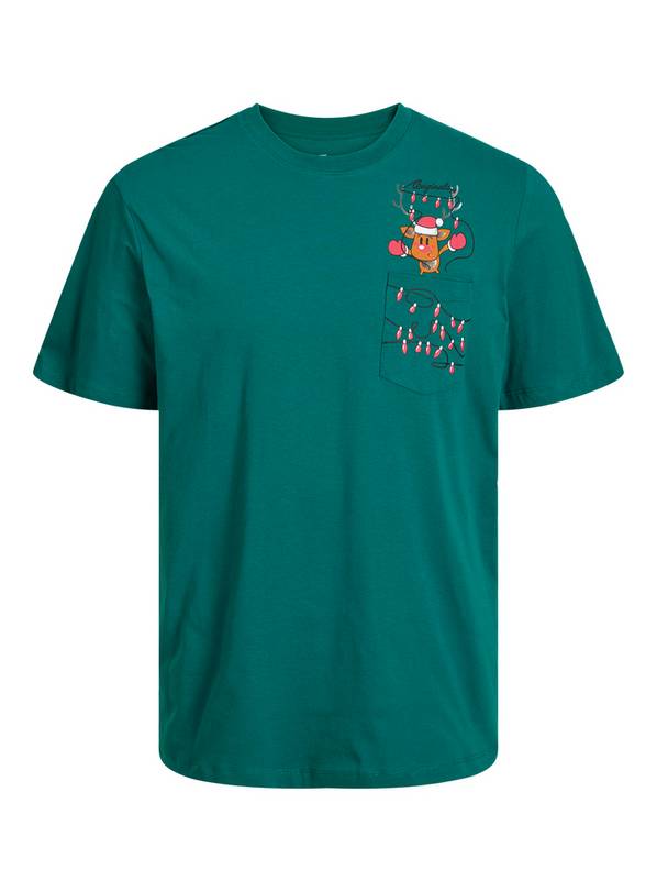 JACK & JONES JUNIOR Pocket Christmas Short Sleeve Tshirt  16 years