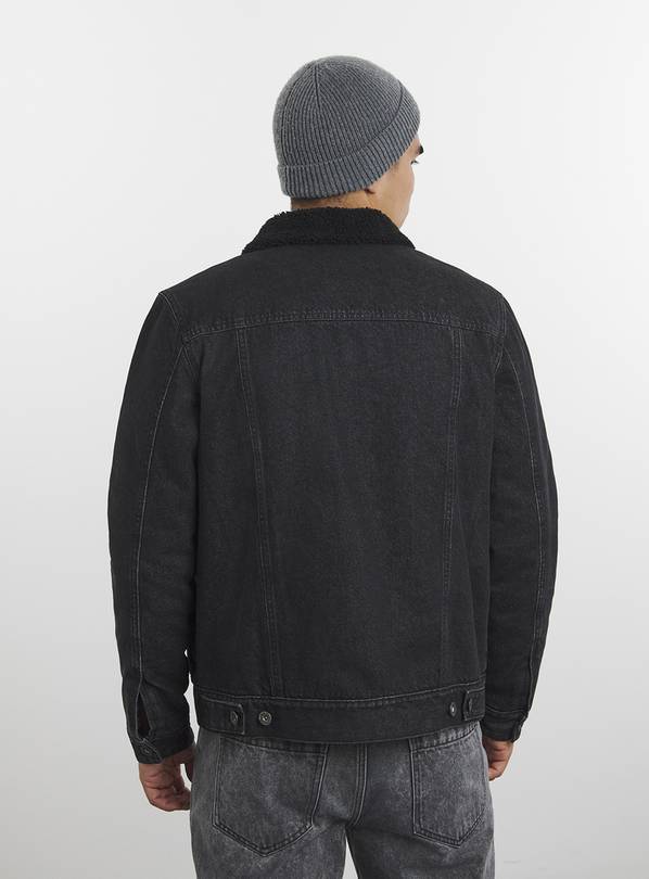 Borg lined outlet denim jacket