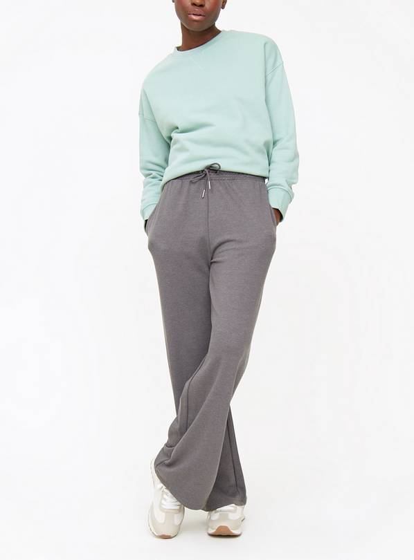 Stick With Me Wide Leg Sweatpants Grey Marle