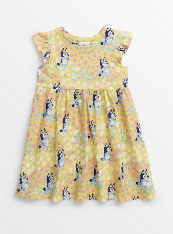 Bluey Jersey Yellow Short Sleeve Dress 1-2 years