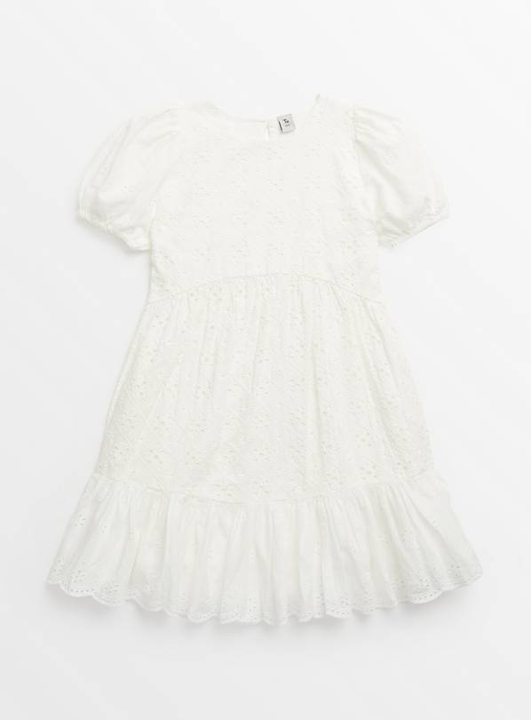 White Broderie Woven Dress 12 years