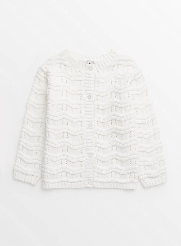 White Stitch Cardigan 4-5 years