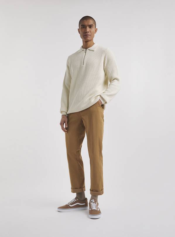 Tan tapered hot sale trousers