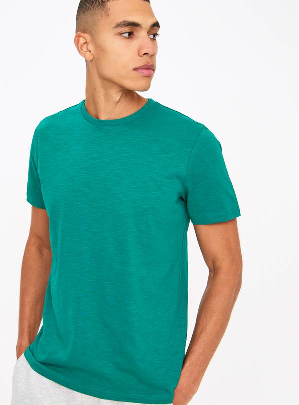 Dark Green Slub Short Sleeve T-Shirt XXL