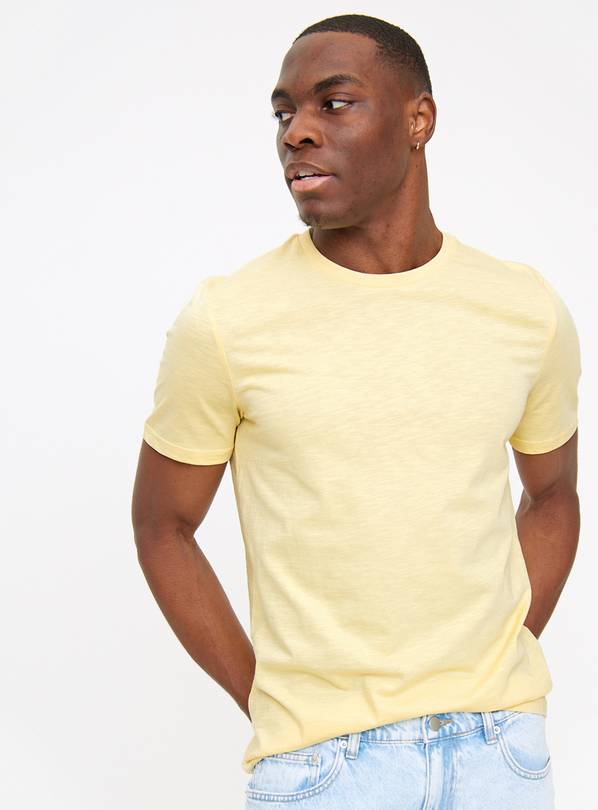 Yellow Slub Short Sleeve T-Shirt S