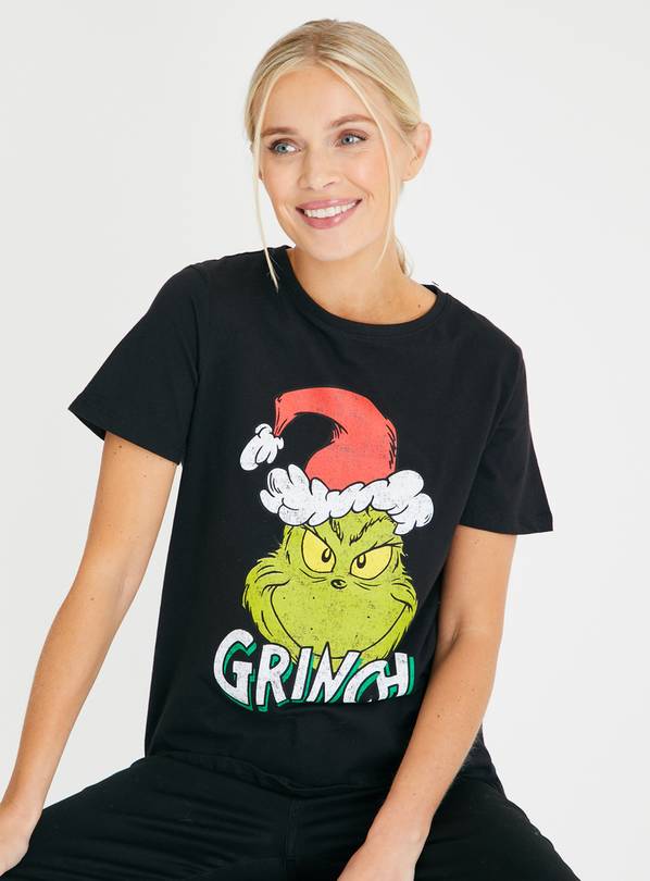 Buy Grinch Black Graphic T-Shirt 8 | T-shirts | Argos