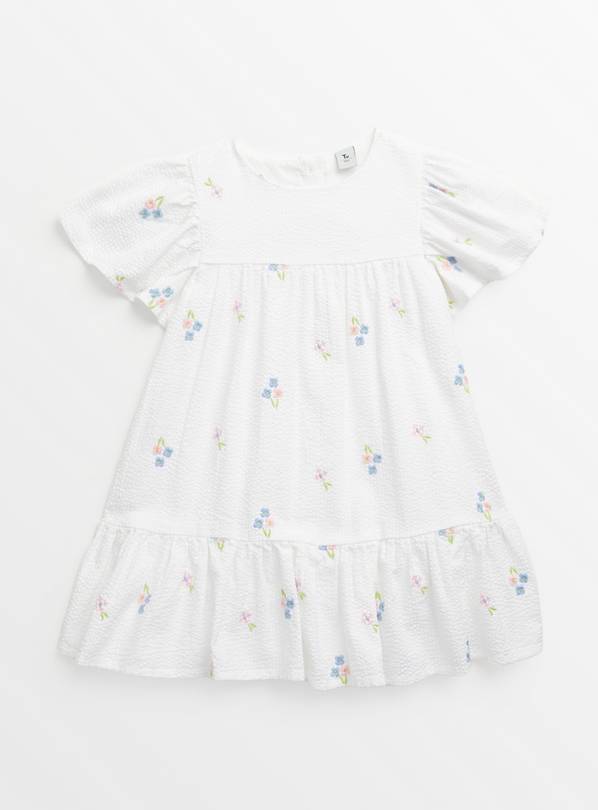 White Bloom Embroidered Dress 1-2 years