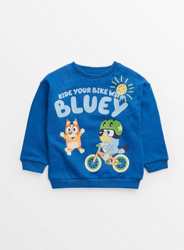 Bluey Bright Blue Bike Sweatshirt 3-4 years