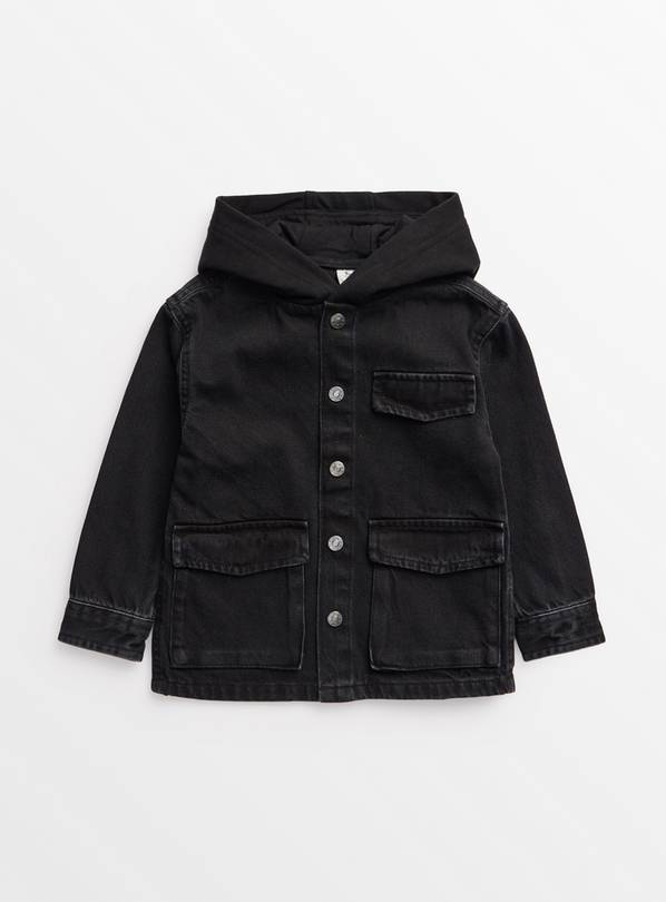 Charcoal Hooded Utility Jacket 1-2 years