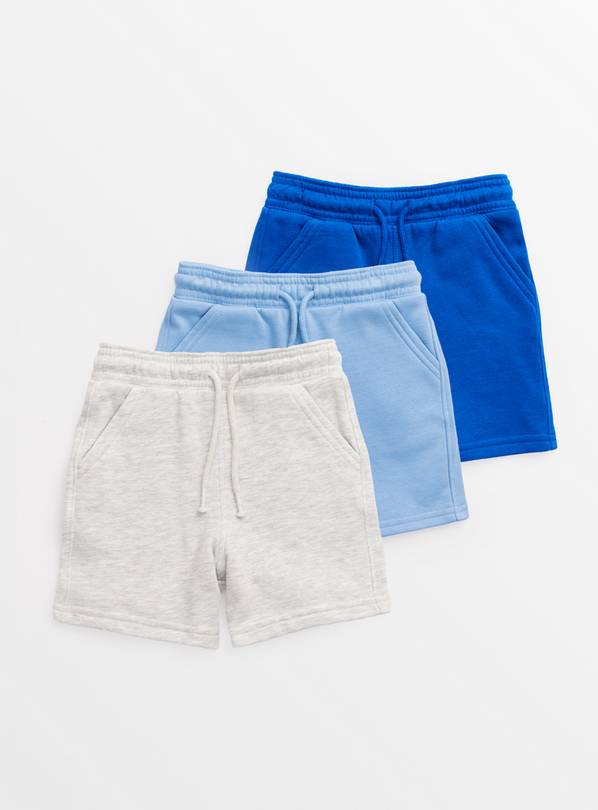 Grey & Blues Sweat Shorts 3 Pack 1-2 years