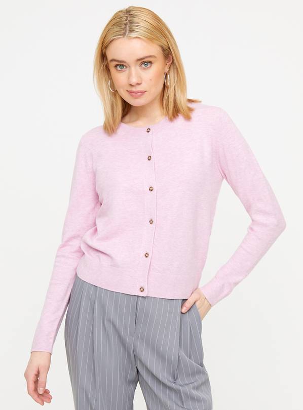 Pink Soft Touch Crew Neck Cardigan 14