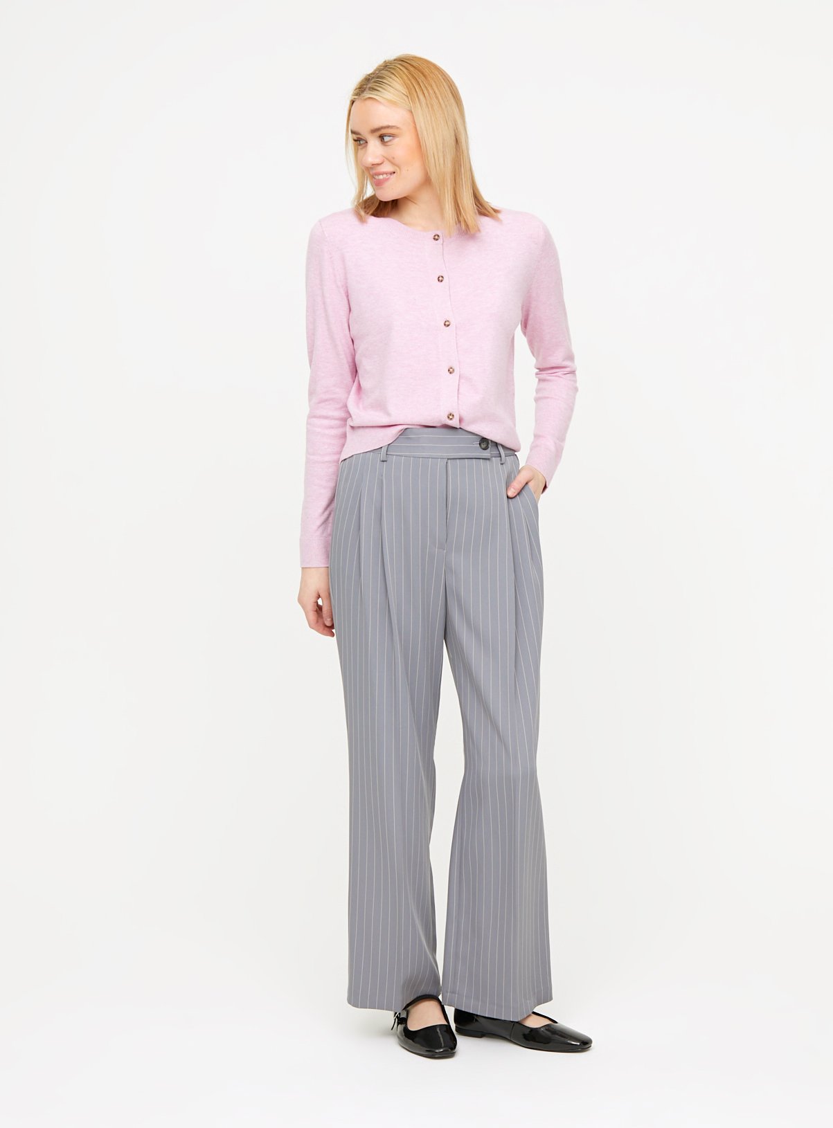 Pink Soft Touch Crew Neck Cardigan 12 - Image 2 thumbnail