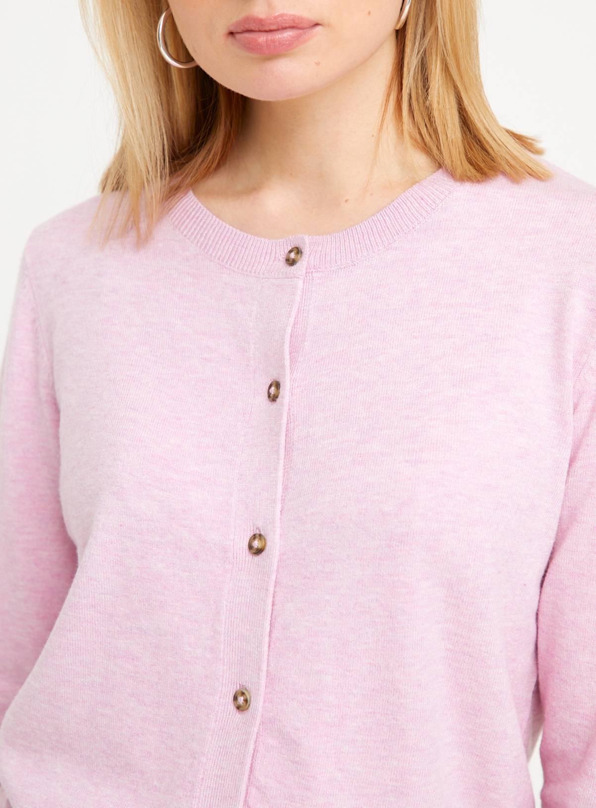 Pink Soft Touch Crew Neck Cardigan 12 - Image 3