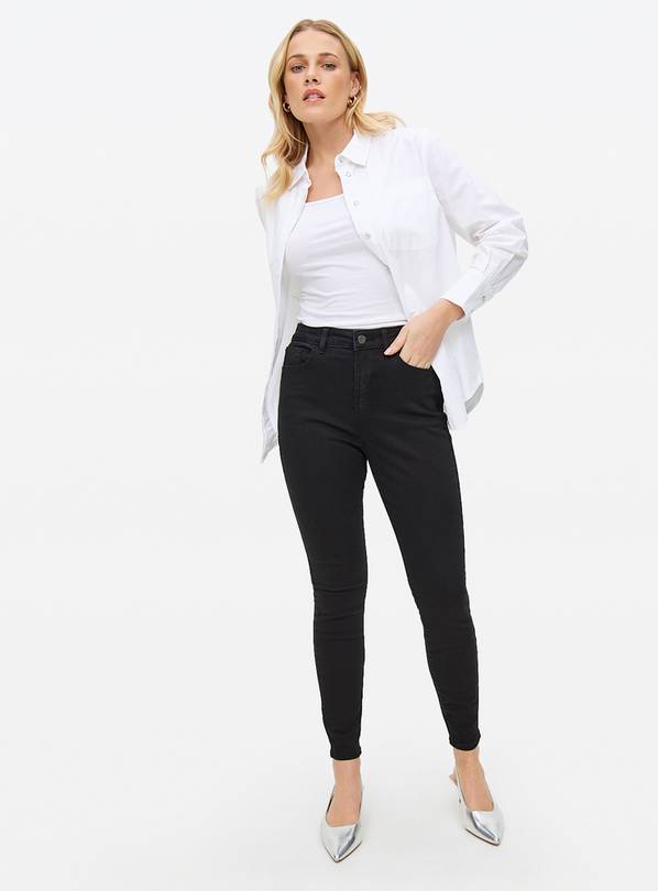 Buy Black High Waisted Skinny Jeggings With Stretch 16R, Jeans