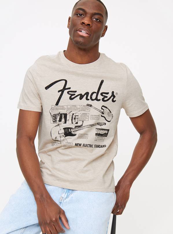 Fender Grey Marl Guitar Graphic T-Shirt XL