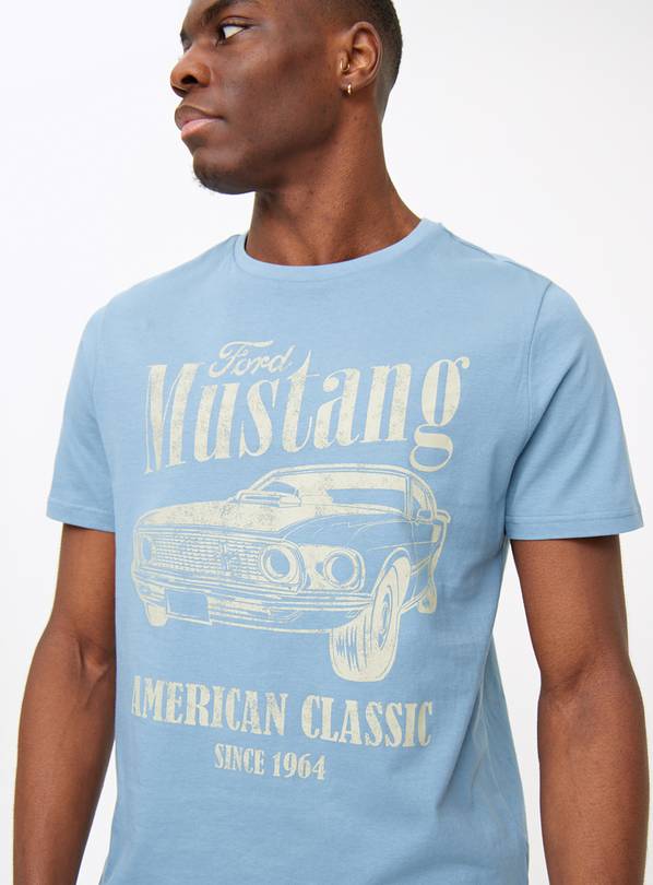 Buy Ford Blue Mustang Graphic T-Shirt XXL | T-shirts and polos | Argos