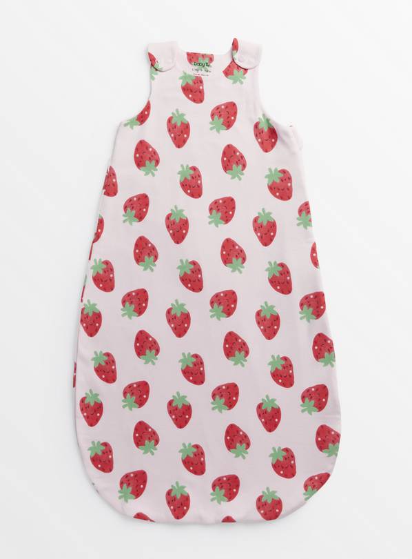 Pink Strawberry Print 0.5 Tog Sleeping Bag 6-12 months