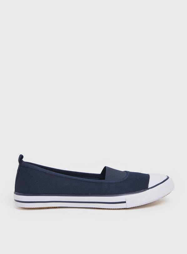 Navy Canvas Ballerina Trainers 3