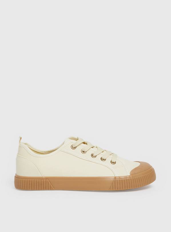 Buy Cream Canvas Gum Sole Trainers 7 | Trainers | Tu