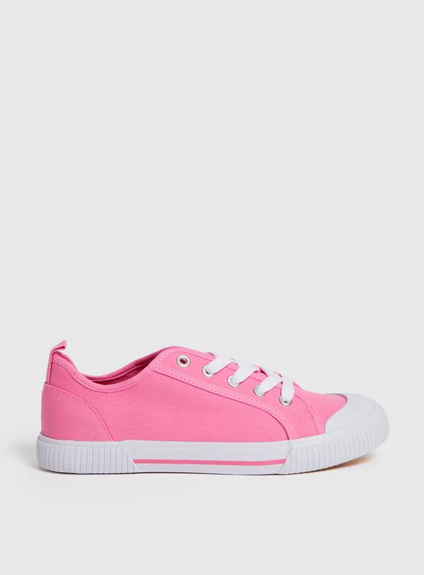 Buy Pink Eyelet Canvas Trainers 6 | Trainers | Tu