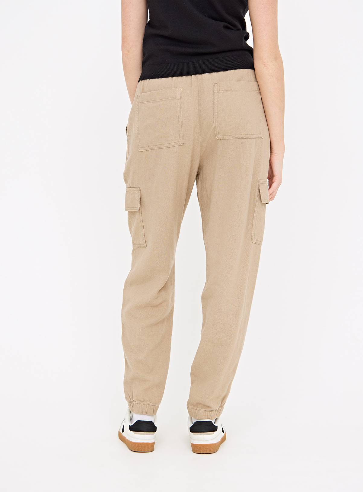Stone Linen Blend Utility Tapered Trousers  20 - Image 4