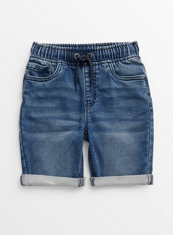 Blue Mid Denim Loopback Shorts 12 years