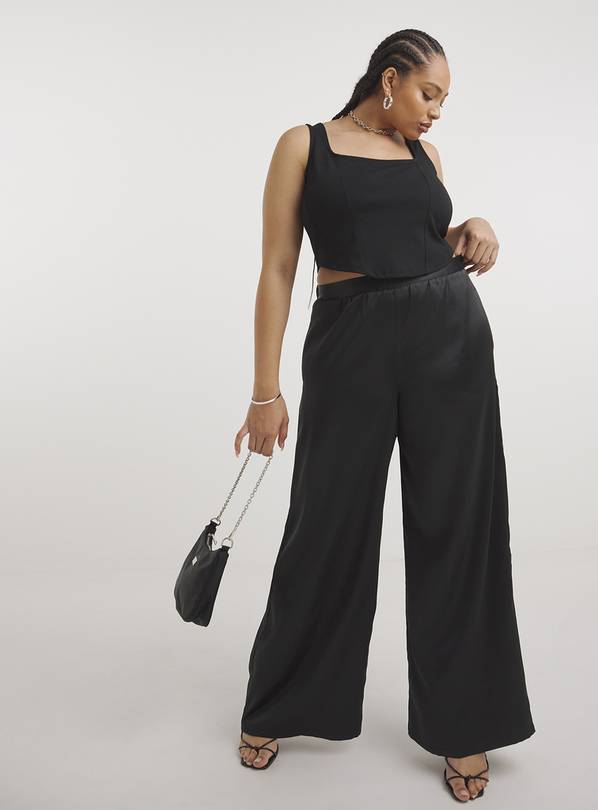 Size 22 black trousers sale