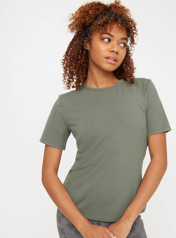 Buy Active Khaki Short Sleeve T-Shirt L | Sports tops | Tu