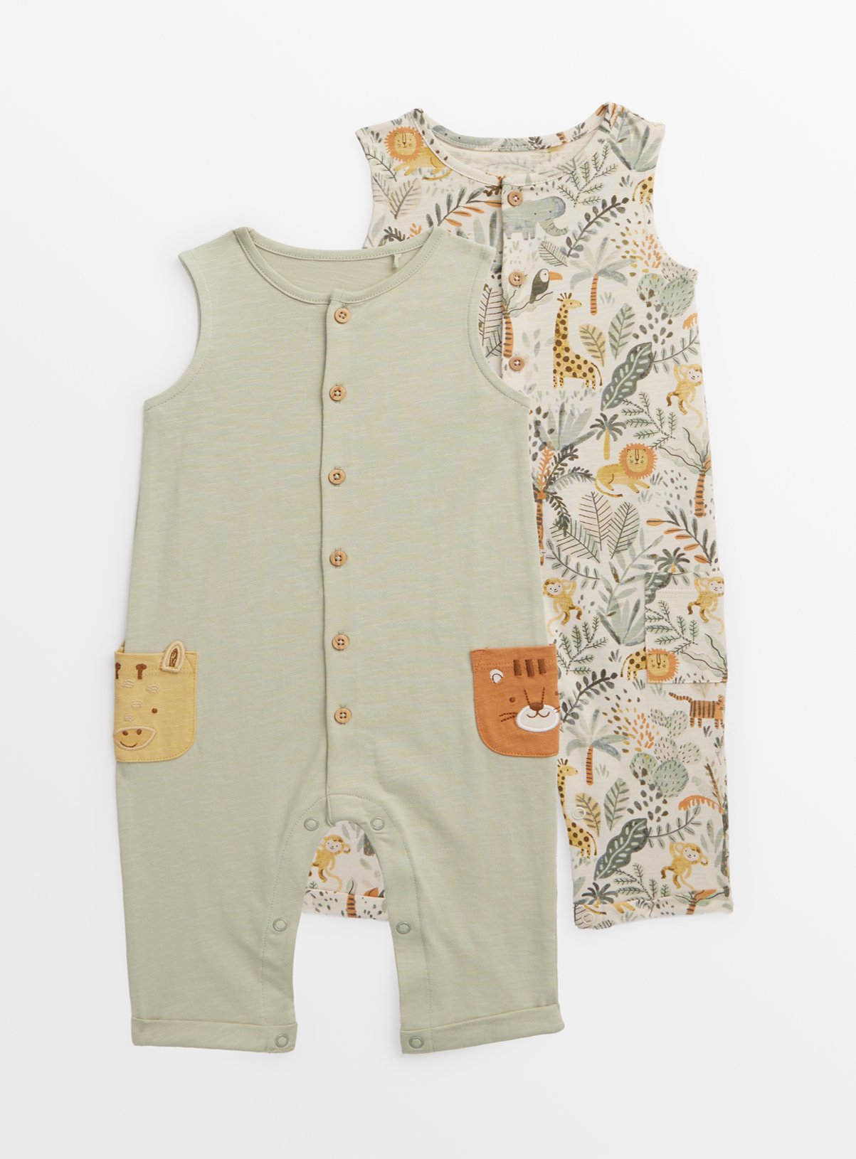Safari Animal Romper 2 Pack 9-12 months