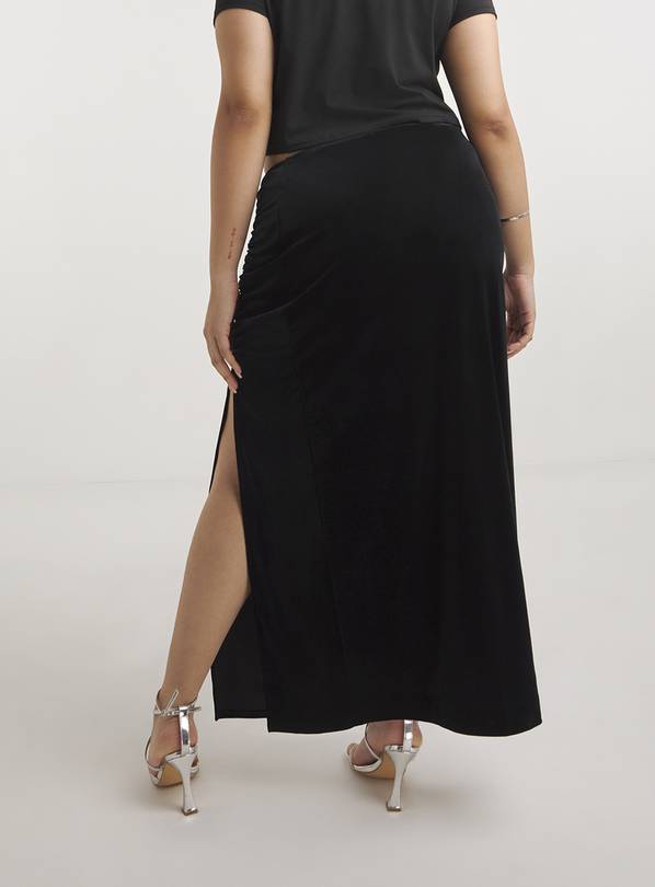 Long black skirt outlet with side split