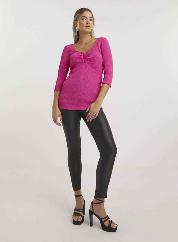 SIMPLY BE Hot Pink Textured Jersey Top 12
