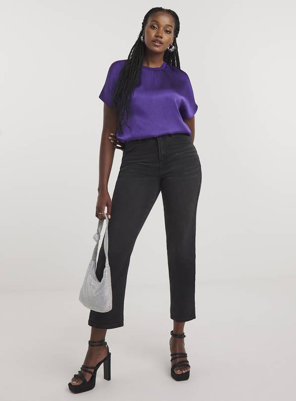 Purple satin 2024 crop top