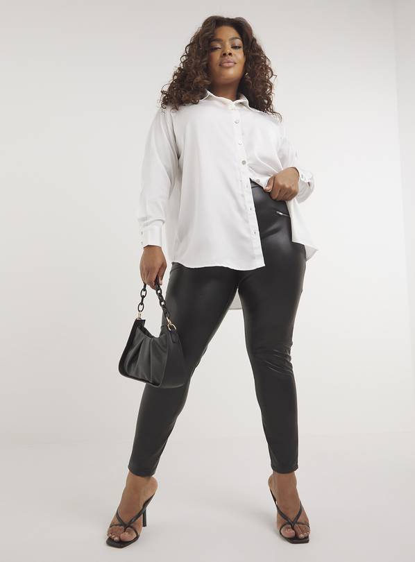 SIMPLY BE Ivory Relaxed Fit Satin Shirt 10