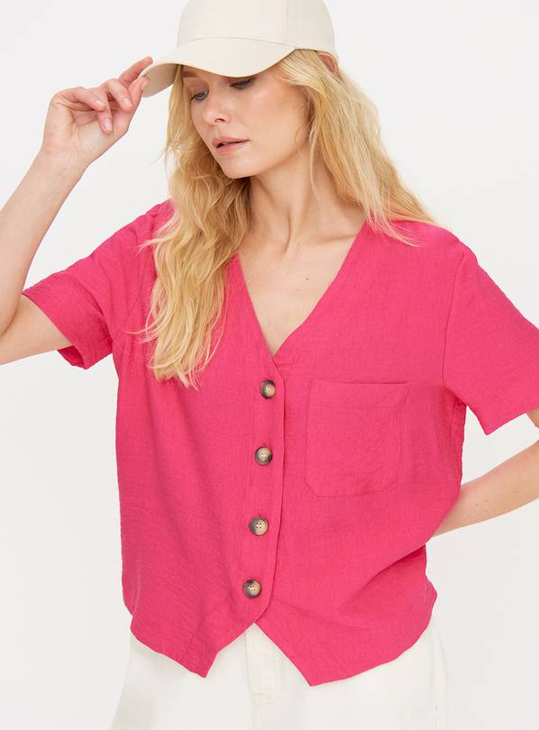 Pink Textured Boxy Top 24