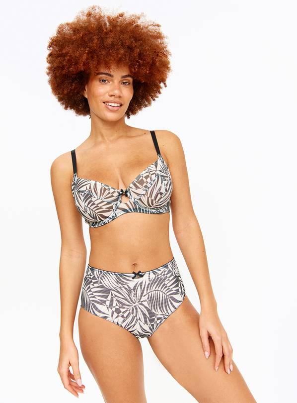 DD+ Mono Leaf Print Mesh Bra  32F