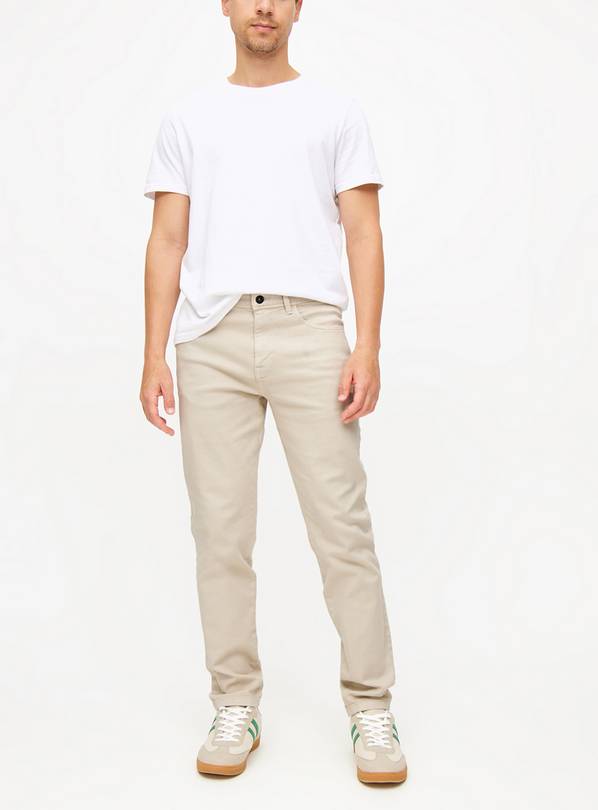 Ecru Slim Fit Jeans 34S