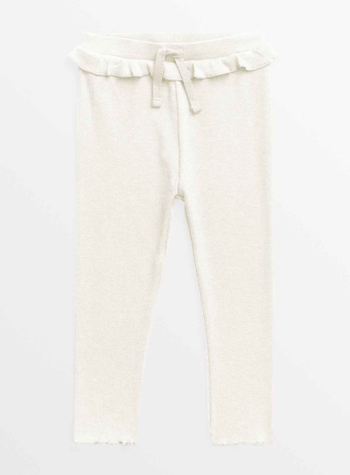 Cream Ribbed Frill Leggings 1-2 years