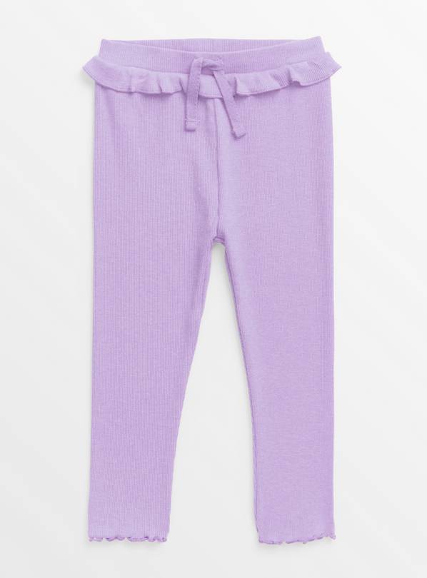 Lilac Ribbed Frill Leggings 5-6 years