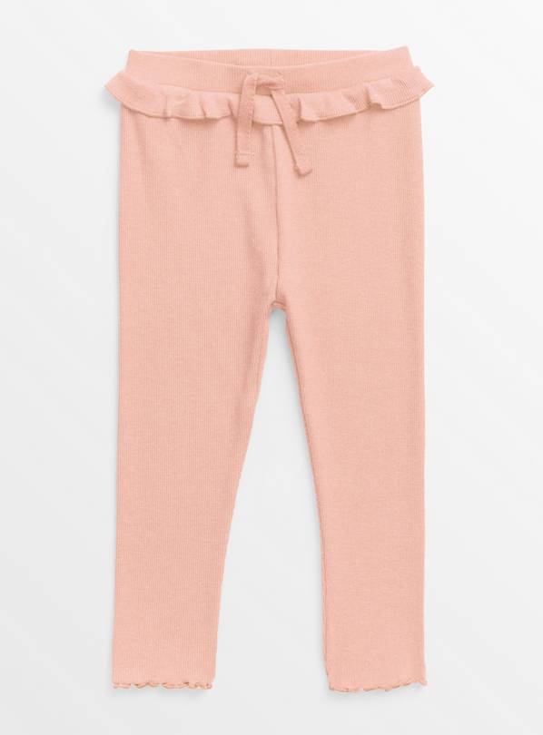 Pink Ribbed Frill Leggings 5-6 years