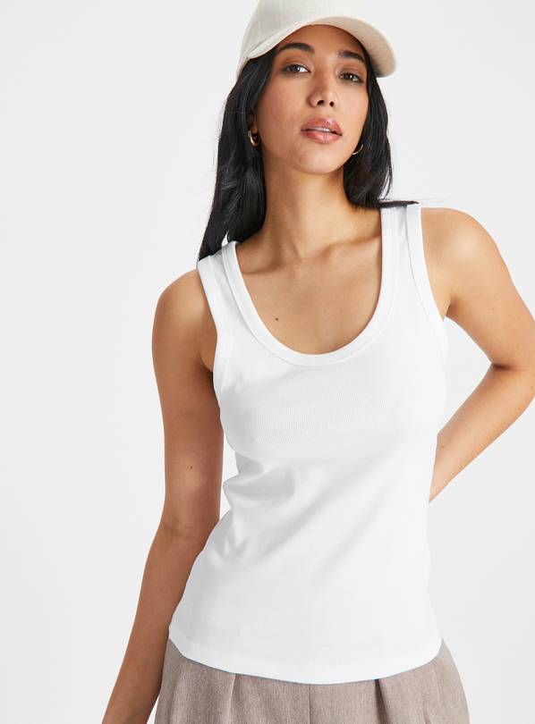 White Classic Ribbed Vest Top 10